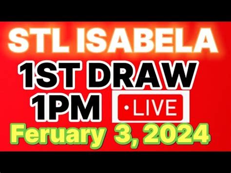 STL ISABELA LIVE 1ST DRAW 1PM APRIL 3,2024 .